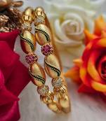 Sukai jewels traditional festive wear gold plated bangles for women and girls