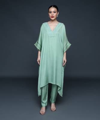 Fern green kaftaan set 1