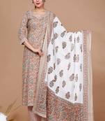 Womens Brown Gotta Patti Kurta With Palazzo And Dupatta