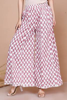 Women Pink Floral Printed Gotta Patti Cotton Kurta with Palazzos & With Dupatta 5