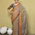Elora linen plain handloom designer saree for women (brown)