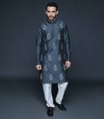 Charcoal grey kurta set