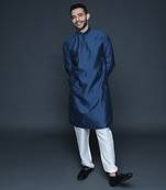 Royal blue motif kurta set