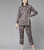 Aarika womens black color silk co-ord set