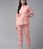 Aarika womens orange color silk co-ord set