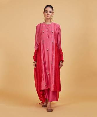 Rose pink classic kurta set 2