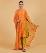Rose orange classic kurta set