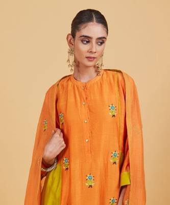 Rose orange classic kurta set 5