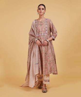 Pink jaal forest kurta set 1