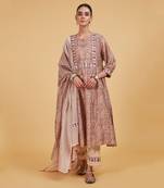 Pink jaal forest kurta set