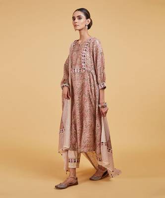 Pink jaal forest kurta set 2