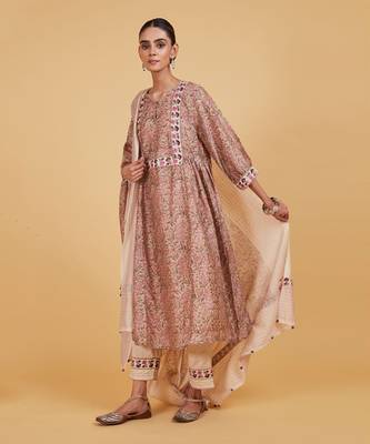 Pink jaal forest kurta set 3