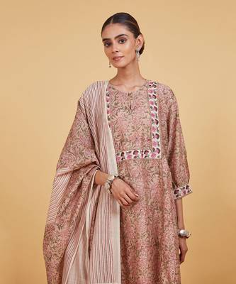 Pink jaal forest kurta set 5