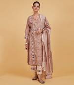 Pink jaal manjri kurta set