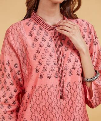 Black pink classic kurta set 3
