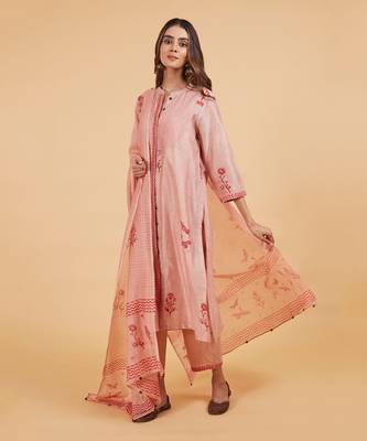 Red bird yoke kurta set 1