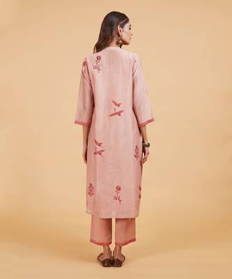 Red bird yoke kurta set 4