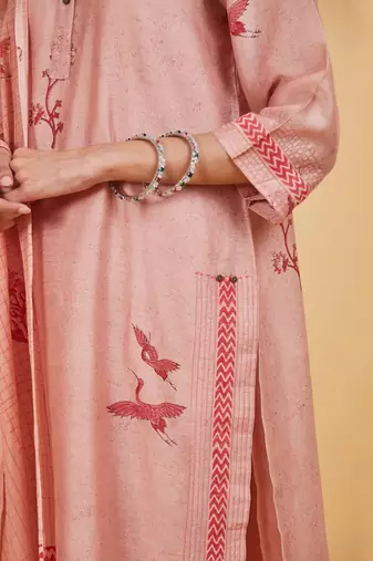Red bird classic kurta set