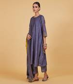 Grey dhari classic kurta set