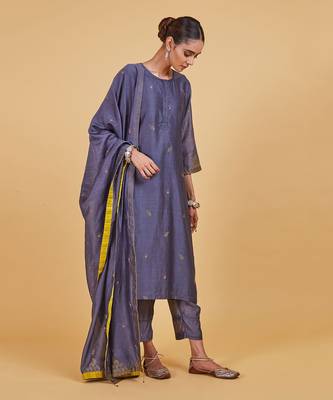 Grey dhari classic kurta set 2