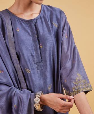 Grey dhari classic kurta set 3