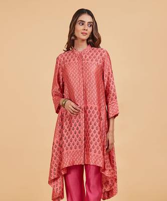 Black pink short kurta 2