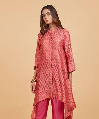 Black pink short kurta 3