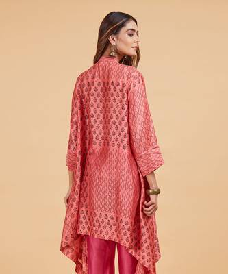 Black pink short kurta 4