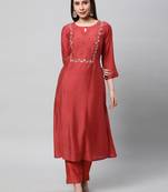 Elegant a line kurta with intricate embroidery and beadwork detailling.
