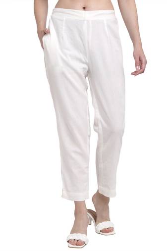 Largish off white smart fit trousers