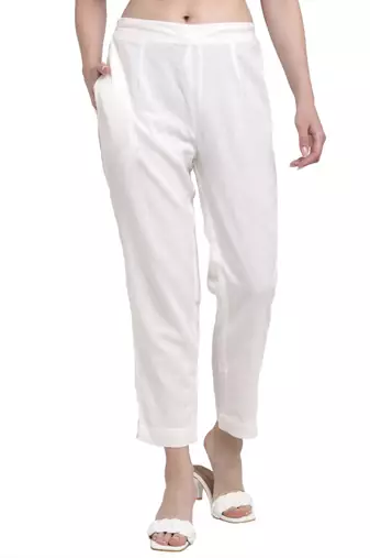 Largish off white smart fit trousers