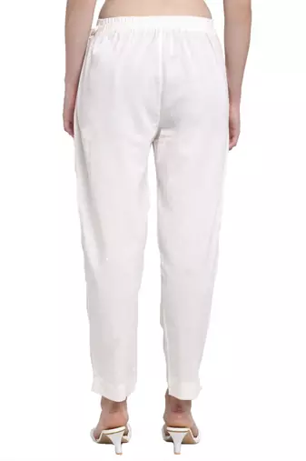 Largish off white smart fit trousers