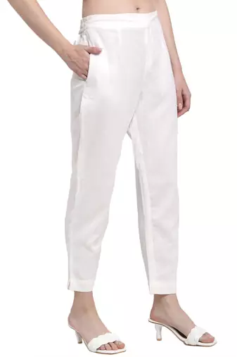 Largish off white smart fit trousers