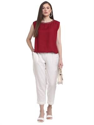 Largish off white smart fit trousers 5