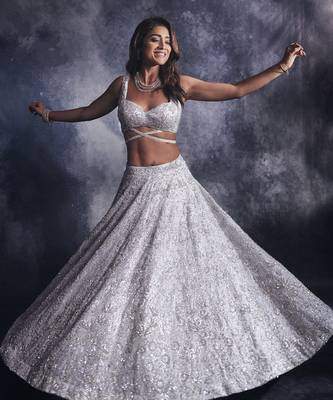 Moonlight Grey Embroidered Lehanga set 3