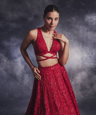 Scarlet Bloom Red Lehanga set 2