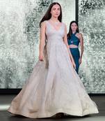 Moonlight grey embroidered gown