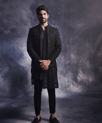 Ebony black anchor open jacket set 1