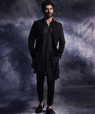 Ebony black anchor open jacket set 2