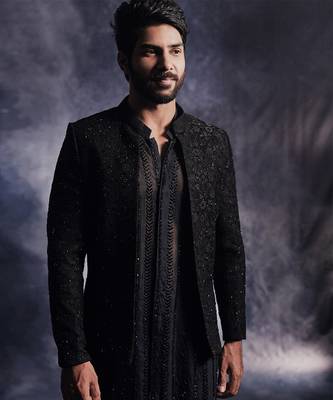 Ebony black anchor open jacket set 3