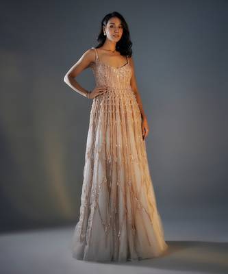 Grey embroidered gown 1