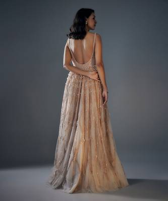Grey embroidered gown 3