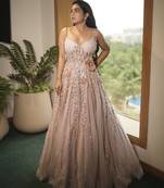 Lilac 3d embroidered  corset gown