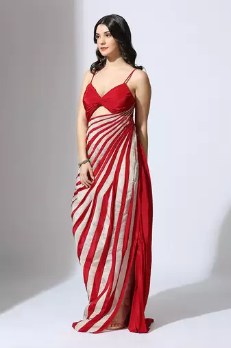 Colour block stripe dress