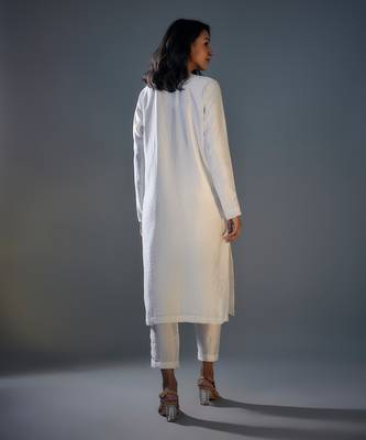 White embroidered kurta set 3