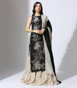 Black embroidered kurta Sharara set.