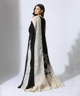 Black embroidered kurta Sharara set. 3