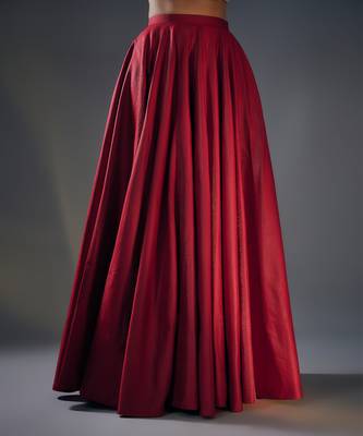 Embroidered Shirt With Red Lehenga 2