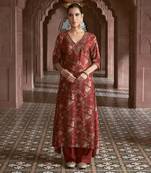 Maroon printed kurta set