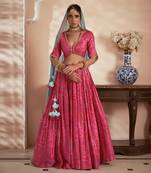 Pink Printed Lehenga Set